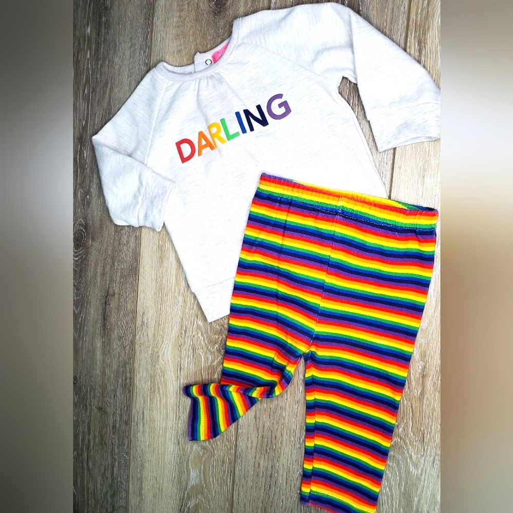Isaac Mizrahi baby's 'Darling' graphic sweatshirt and leggings set Size 6-9 mo.